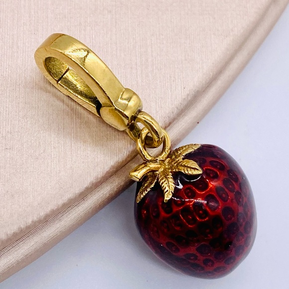 EUC Rare Retired Juicy Couture Red Glazed Strawberry Charm - Picture 5 of 16